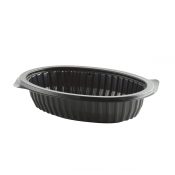 MicroRaves M916B - 8" Oval Container 16 oz Polypropylene Microwavable One Compartment Black Base