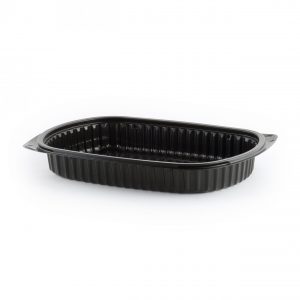 7" x 6" Rectangle Polypropylene Container 32 oz Microwavable One Compartment Black Base