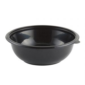 Crystal Classics CP8548 - 8.5" Round Bowl 48 oz RPET Black Base Salad Bowl