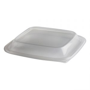 MicroRaves LH600 - 7" x 6" Rectangle Polypropylene Lid Microwavable Clear Anti-Fog Fits M612, M616, M620