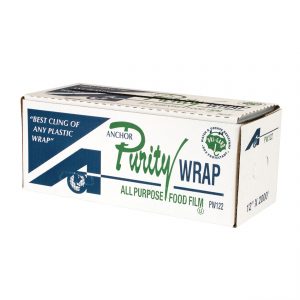 Purity Wrap PW122 - 12" x 2,000' PVC Roll Cling Film Cutter Box