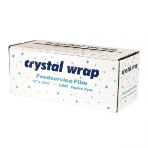 Crystal Wrap CW122 - 12" x 2,000' PVC Roll Cling Film Cutter Box
