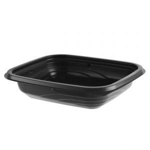 MicroRaves M612 - 7" x 6" Rectangle Container 12 oz Microwavable Polypropylene Black Base