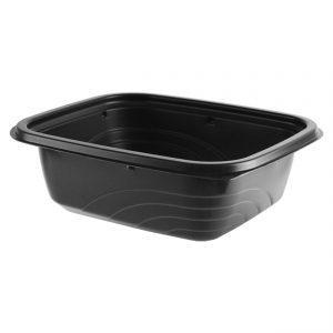 MicroRaves M620 - 7" x 6" Rectangle Container 20 oz Microwavable Polypropylene Black Base