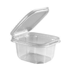 SafePro TE32 32 Oz Tamper Evident Clear Plastic Container with Hinged Lid,  200/CS