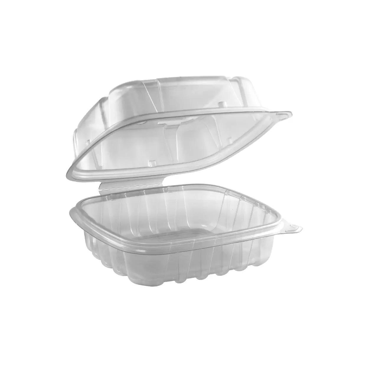 Anchor Packaging 4666620 Crisp Food Technologies 1-Comp. Hinged Lid Takeout  Container - 6 x 6
