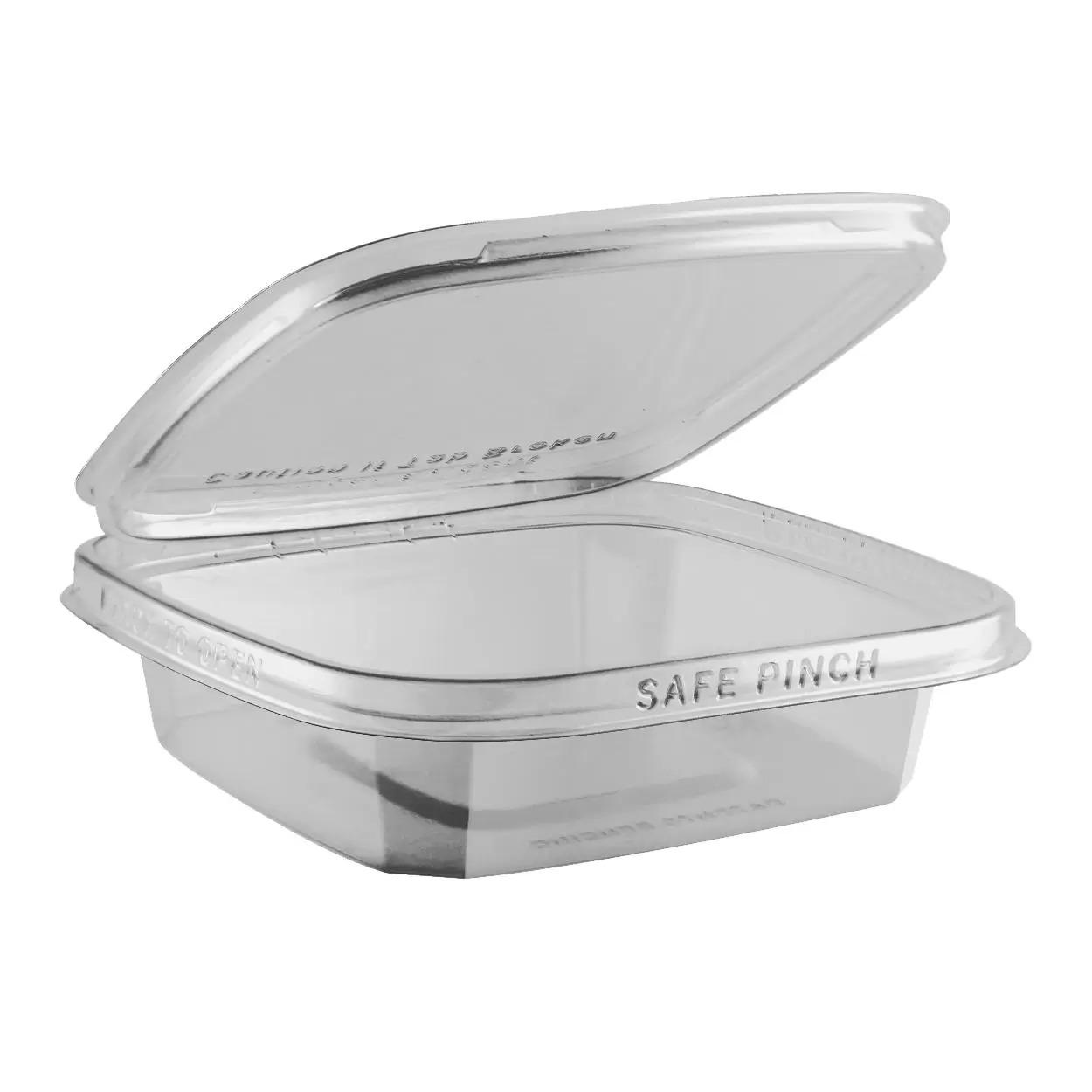 12oz Clear PP Plastic Square Snap-Lock Containers (Tamper-Evident Lid) - Clear