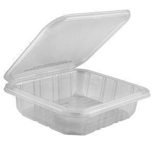 8 oz (250ml) Clear Plastic Square Tamper Evident Container