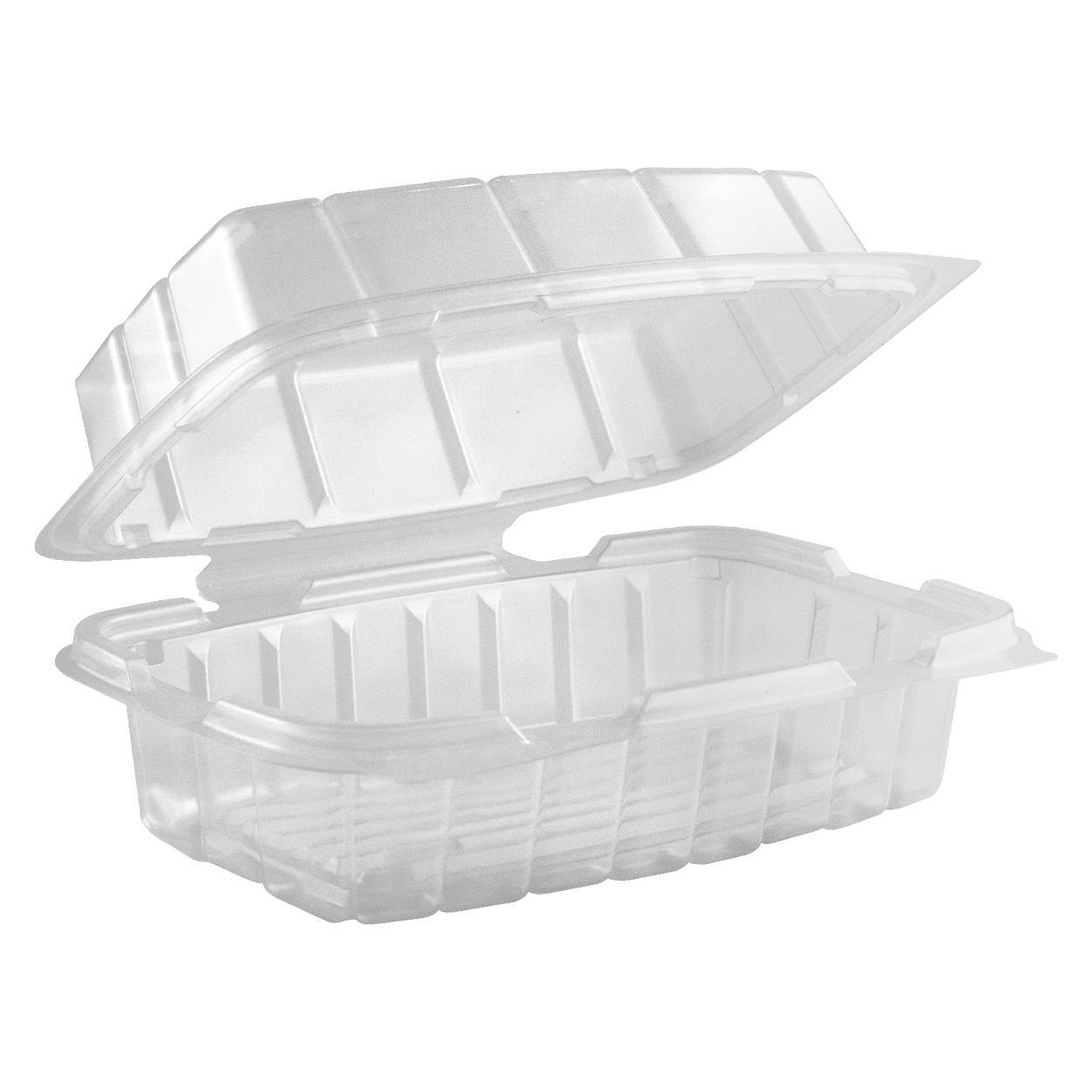 Square Microwaveable White Hinged Take-Out Container - 6 x 6