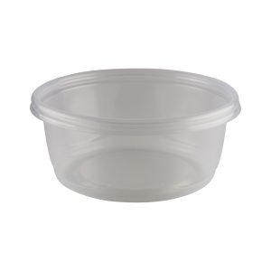 8 oz Clear PP Plastic Round Snap-Lock Containers (Tamper-Evident Lid) - Clear